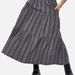 Grove Cotton Stripe Tiered Midaxi Skirt